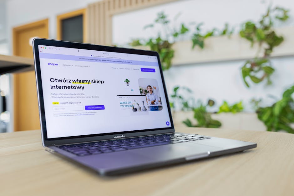 WooCommerce webshop zichtbaar op een laptopscherm, online winkelen, WordPress, e-commerce
