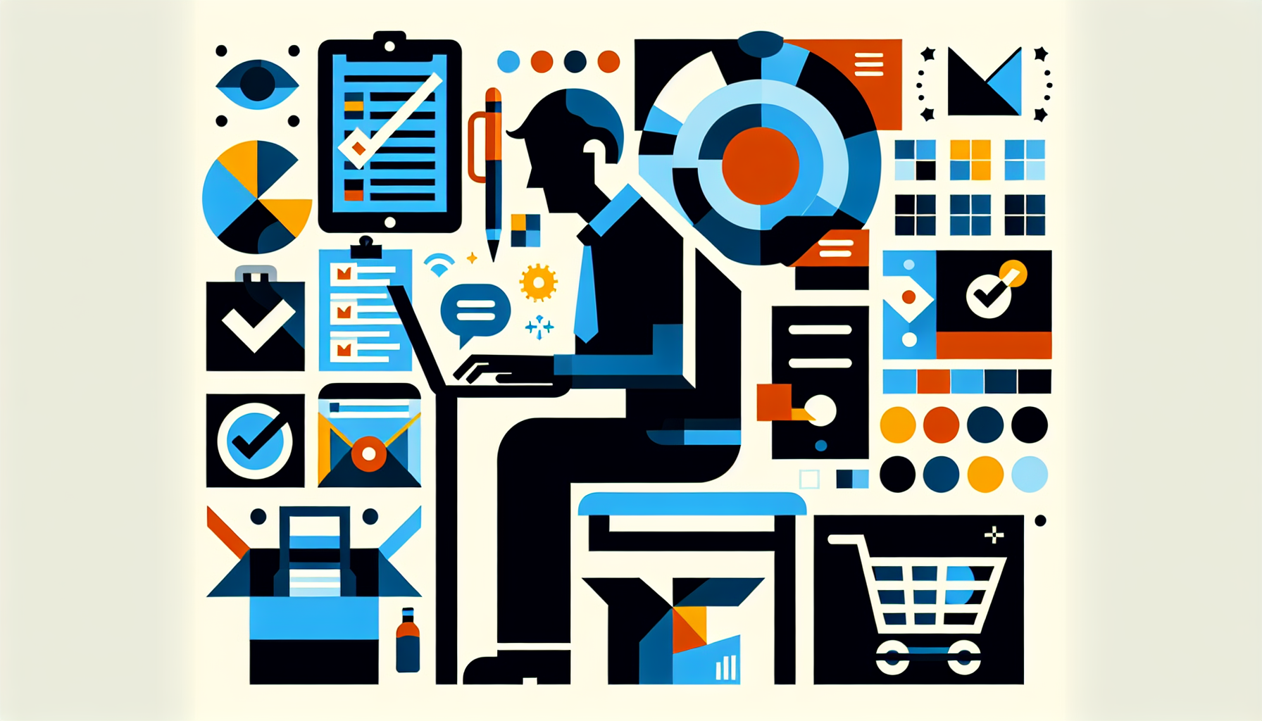 Een enthousiaste ondernemer achter een laptop die bezig is met eigen webshop beginnen, op een lichte werkplek.