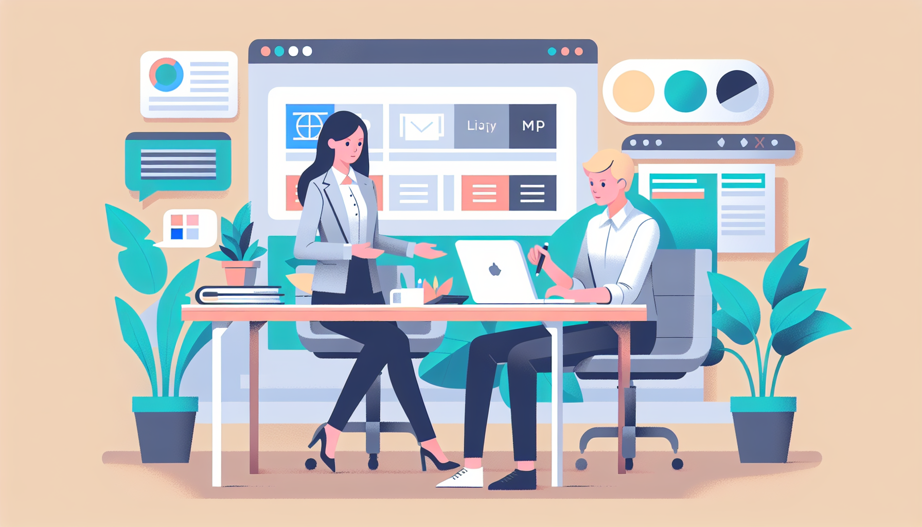 Kosten webshop laten maken: webdesigner bespreekt prijzen met klant op laptop in 2026