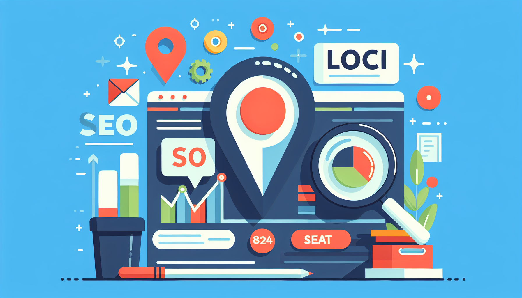 Wat is lokale SEO: illustratie van een lokale kaart en zoekresultaten voor ondernemers