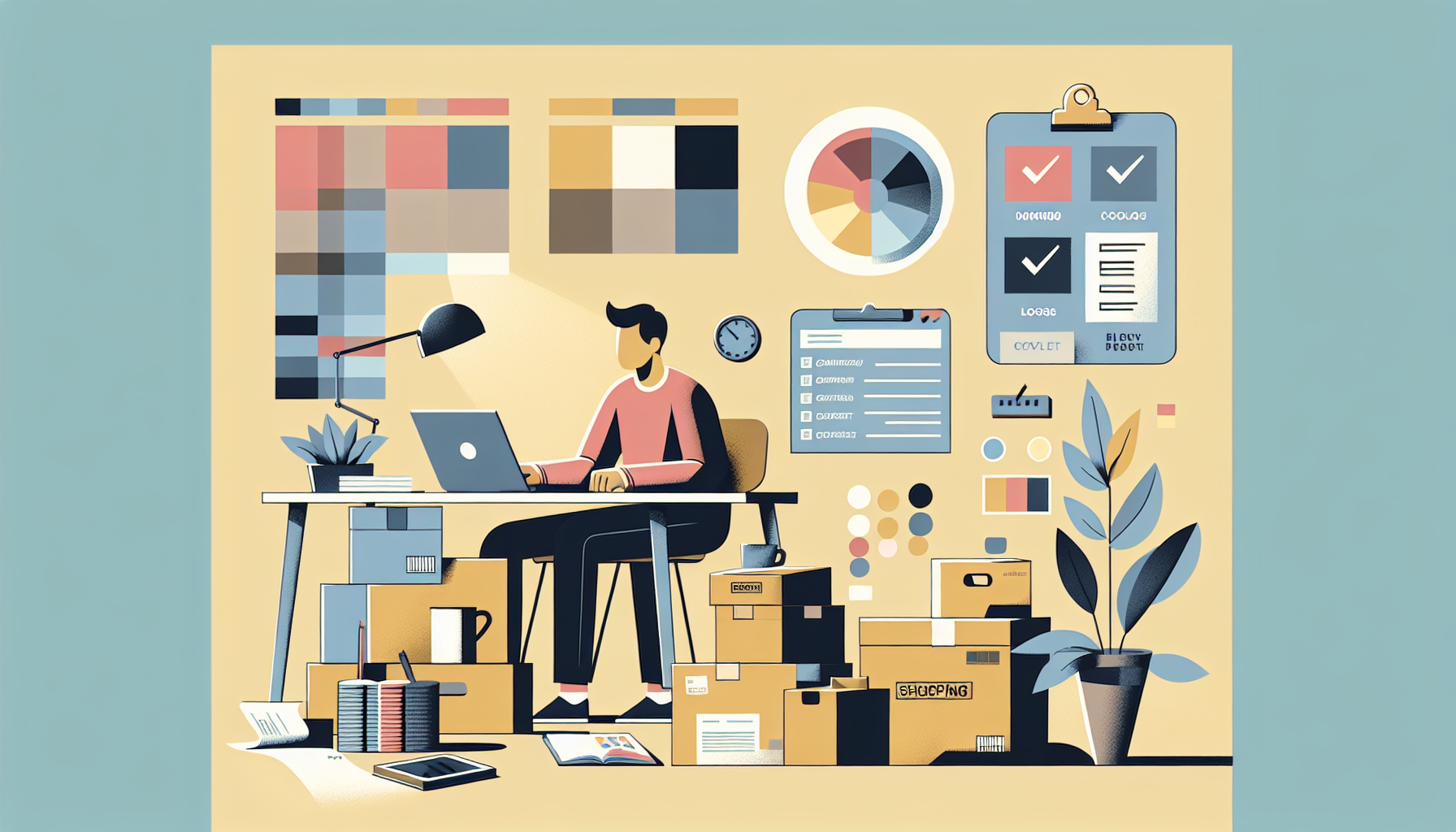 Webshop-starten checklist: starter werkt achter laptop aan het opzetten van een online winkel