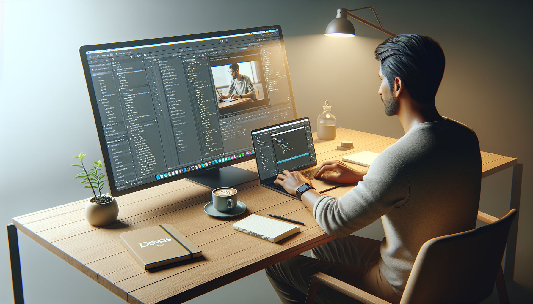 WordPress handleiding: laptop met WordPress-dashboard op het scherm en notitieboek ernaast