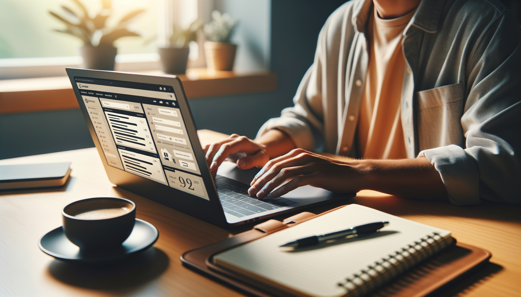 WordPress tips: een laptop met WordPress-dashboard en notitieboekje met handige tips