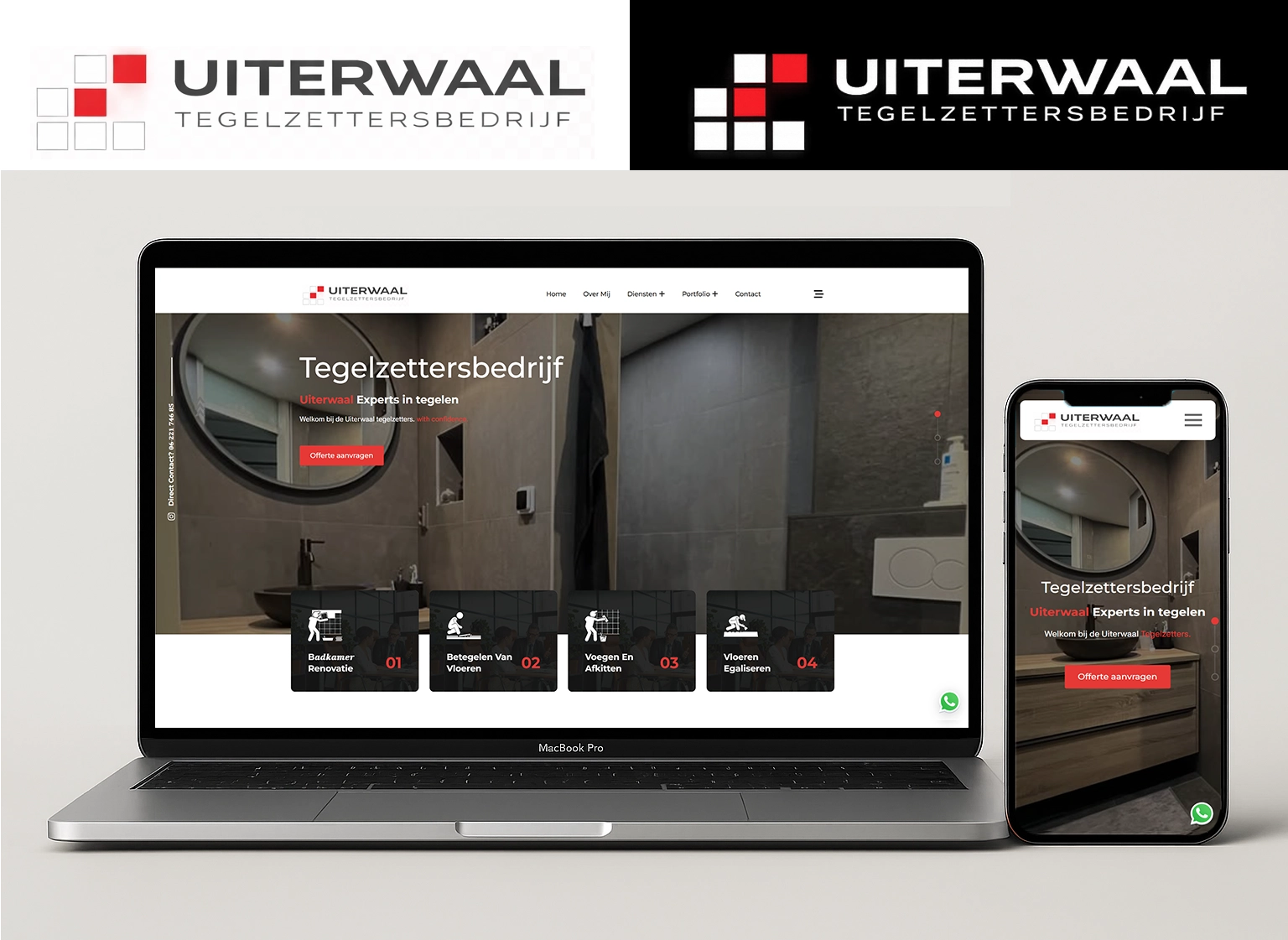 Tegelzettersbedrijf Uiterwaal website