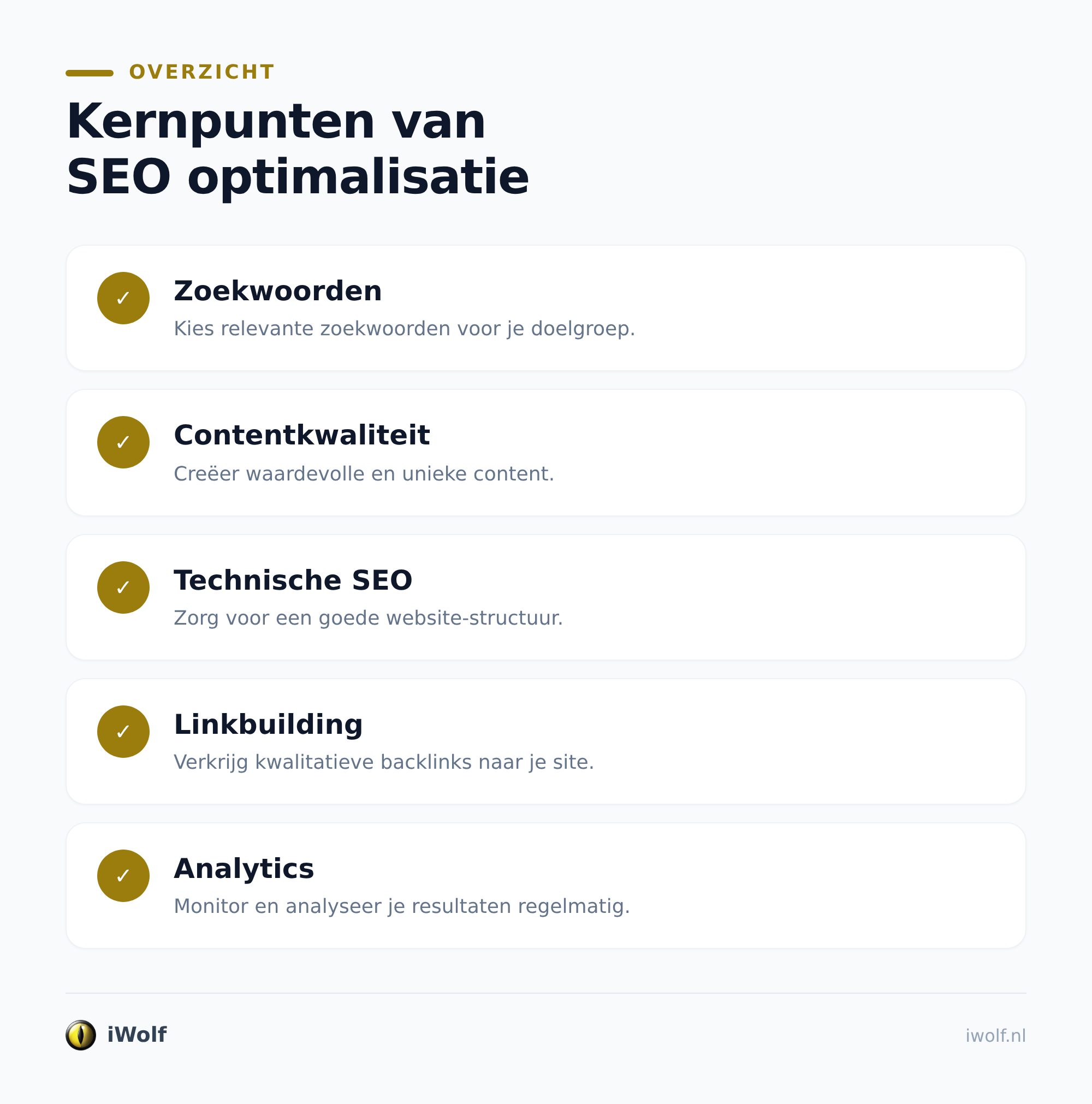 De vier pijlers van goede SEO
